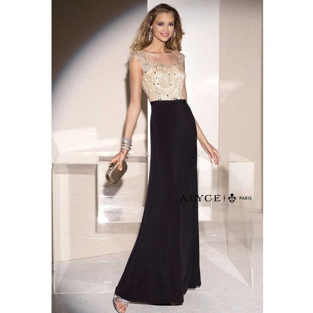 Alyce Paris Black Label Gown 5685 Gold Sequin Top… - image 1