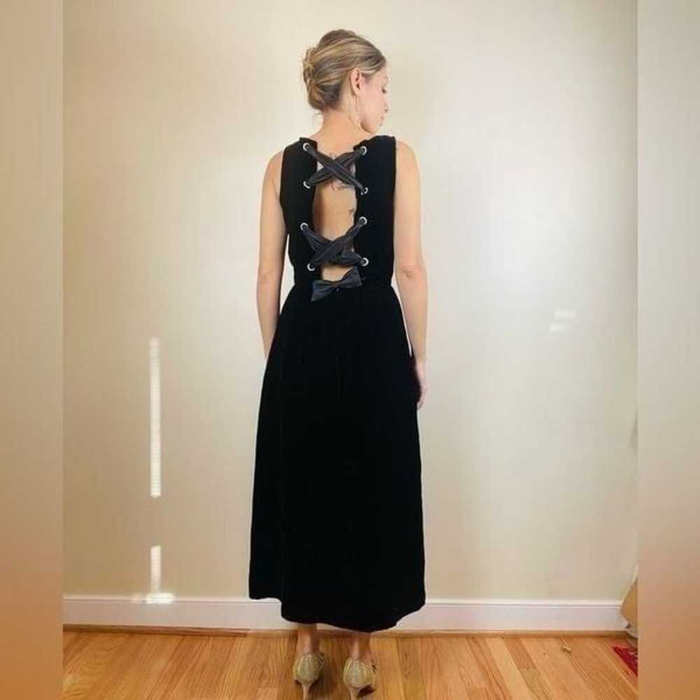 Victor Costa Vintage 60s Velvet Bow Back Gown 6 - image 2