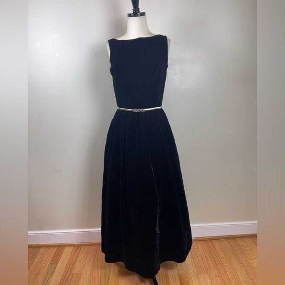 Victor Costa Vintage 60s Velvet Bow Back Gown 6 - image 3