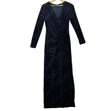 Ralph Lauren Blue Velvet Floral Burnout Elegant G… - image 1