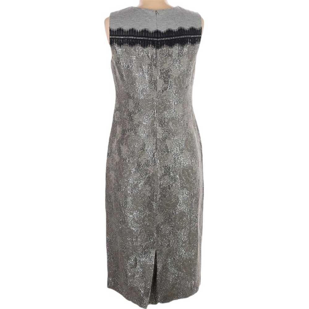 Tory Burch sz 6 Midi Jane Dress Silver Metallic F… - image 2