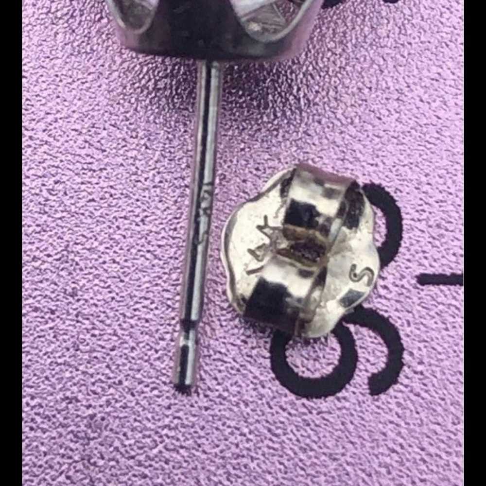 18K WHITE gold diamond earrings - image 8