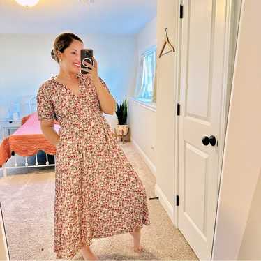 Boden Pink Floral Jersey Maxi Dress 6 - image 1