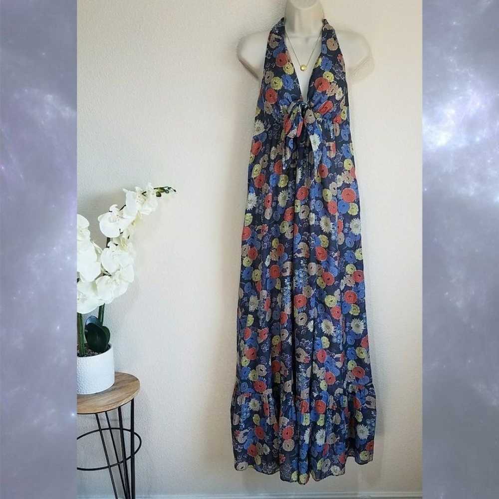 Anthropologie Lil Memento Silk Blend Maxi Dress - image 1