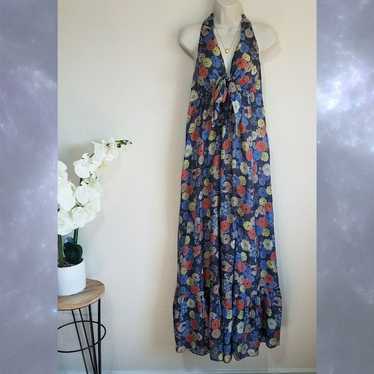 Anthropologie Lil Memento Silk Blend Maxi Dress