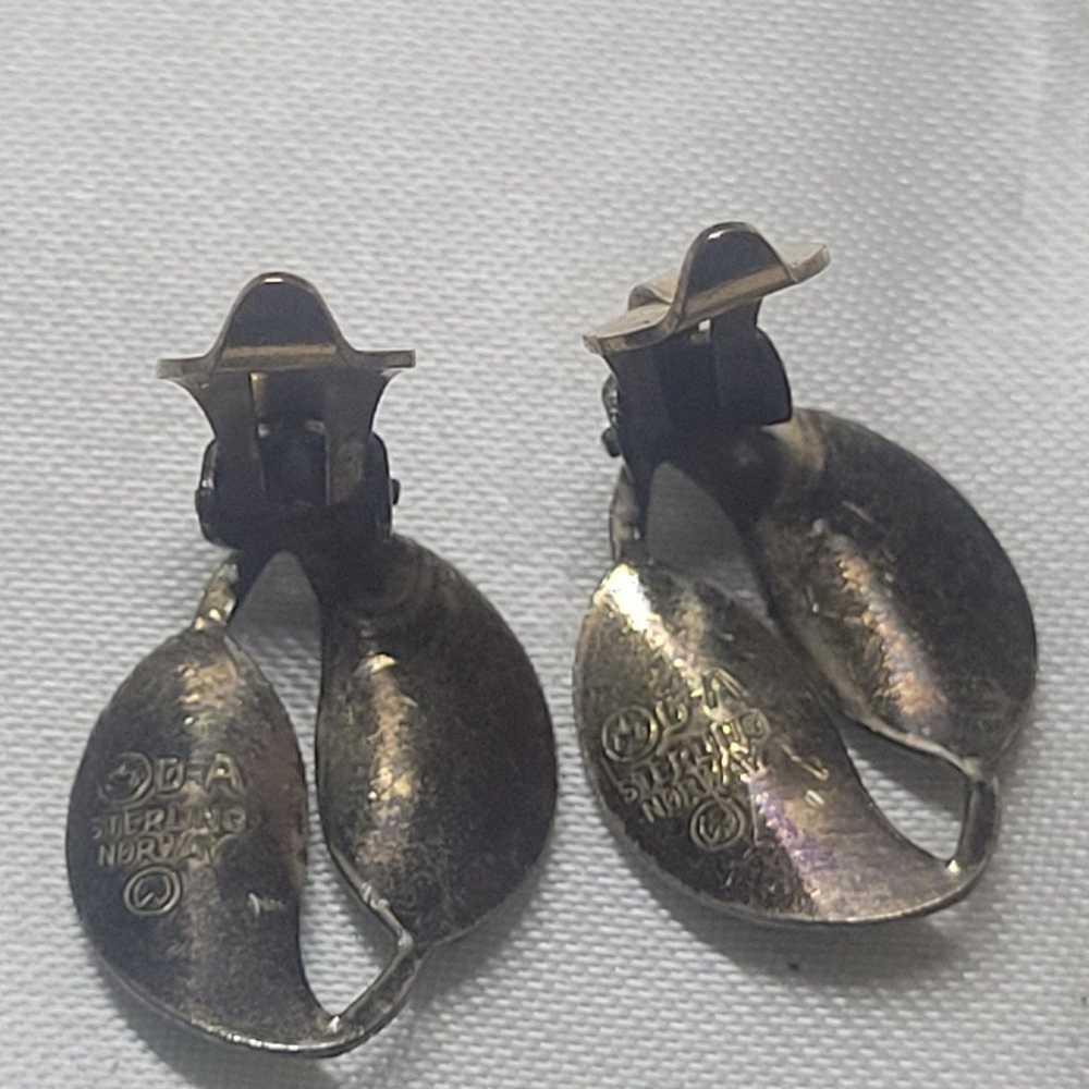 Vintage Signed David Anderson Sterling Norway Ear… - image 3