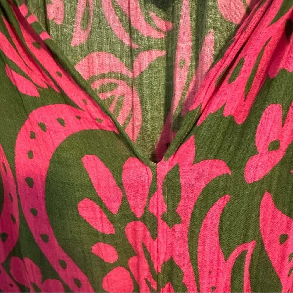 Tuckernuck Velvet Green Pink Floral Cotton Mini D… - image 11