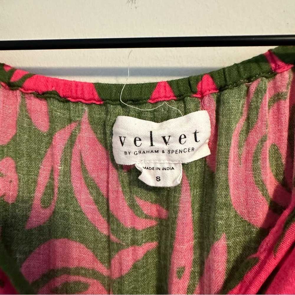 Tuckernuck Velvet Green Pink Floral Cotton Mini D… - image 12