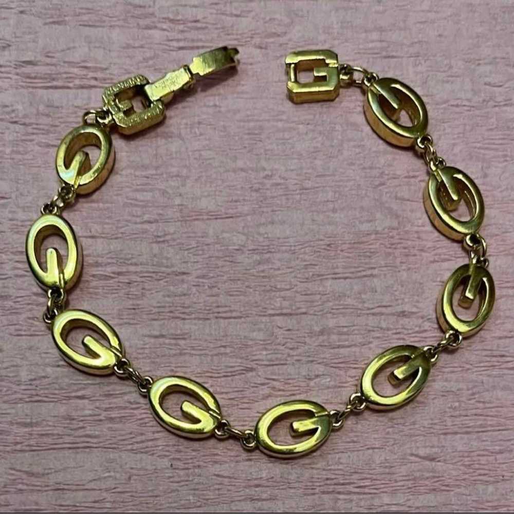 GIVENCHY Vintage G Logo Gold Chain Bracelet - image 1