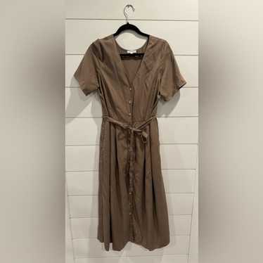 Vetta light taupe button up midi dress - image 1