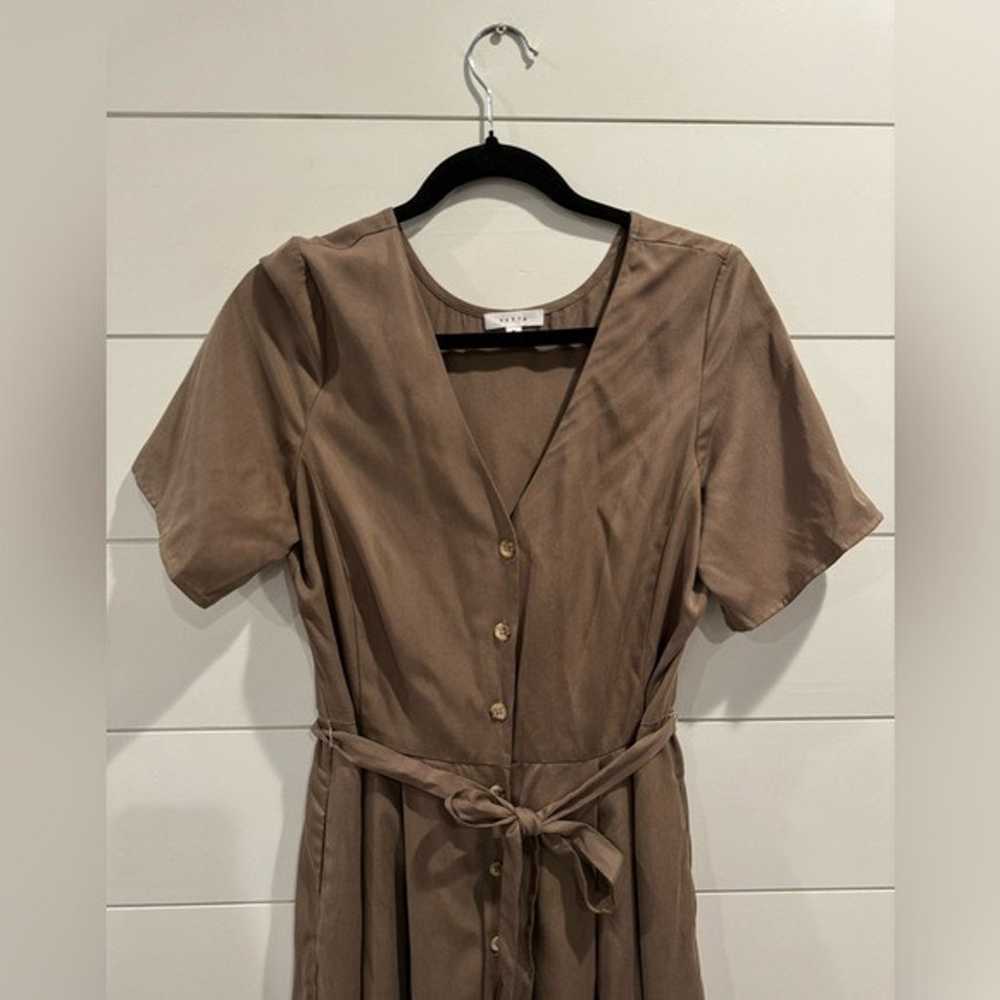 Vetta light taupe button up midi dress - image 4