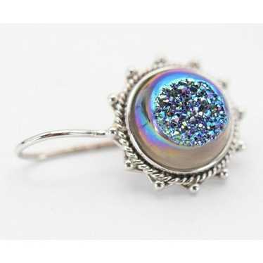 Titanium Druzy Quartz PJC Sterling Silver 925 Earr