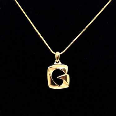 GIVENCHY Vintage G Logo Necklace Gold