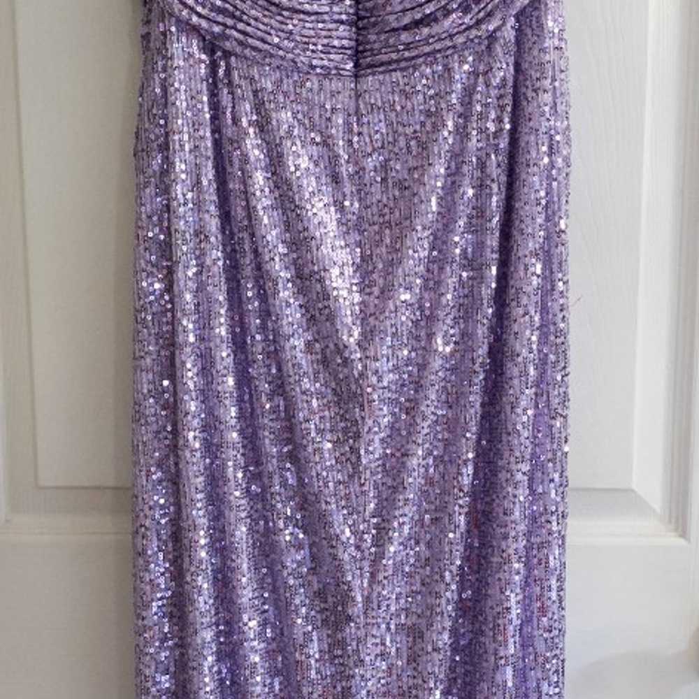 NWT Mac Duggal Gathered Sequined Halter Gown- Lil… - image 7