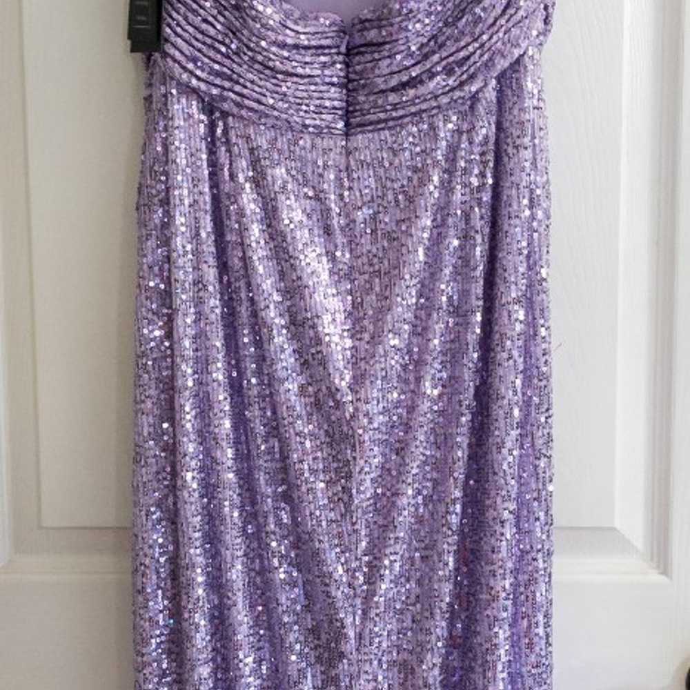 NWT Mac Duggal Gathered Sequined Halter Gown- Lil… - image 8