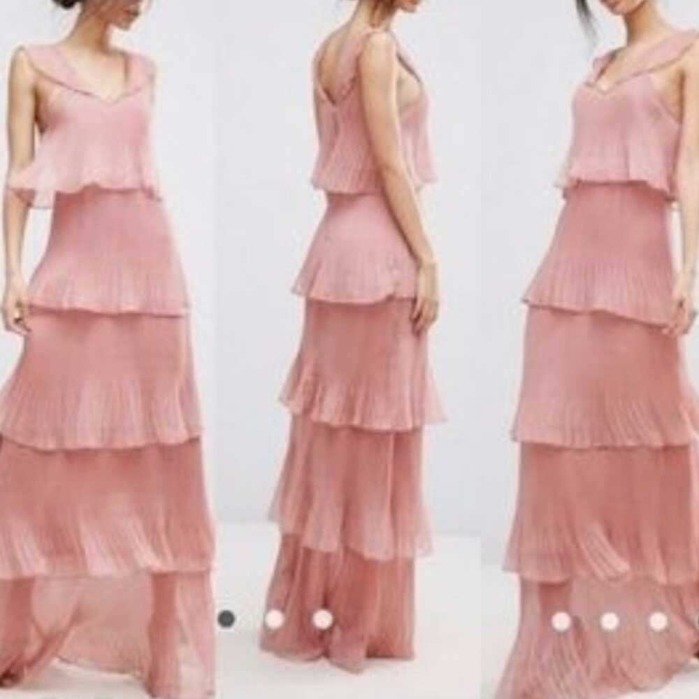 True Decadence Dusty Pink Pleated Ruffle Layered … - image 11