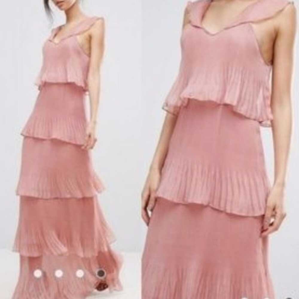 True Decadence Dusty Pink Pleated Ruffle Layered … - image 2