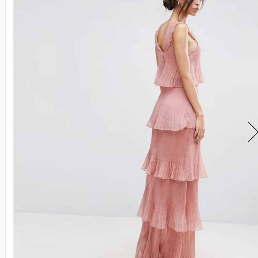 True Decadence Dusty Pink Pleated Ruffle Layered … - image 3