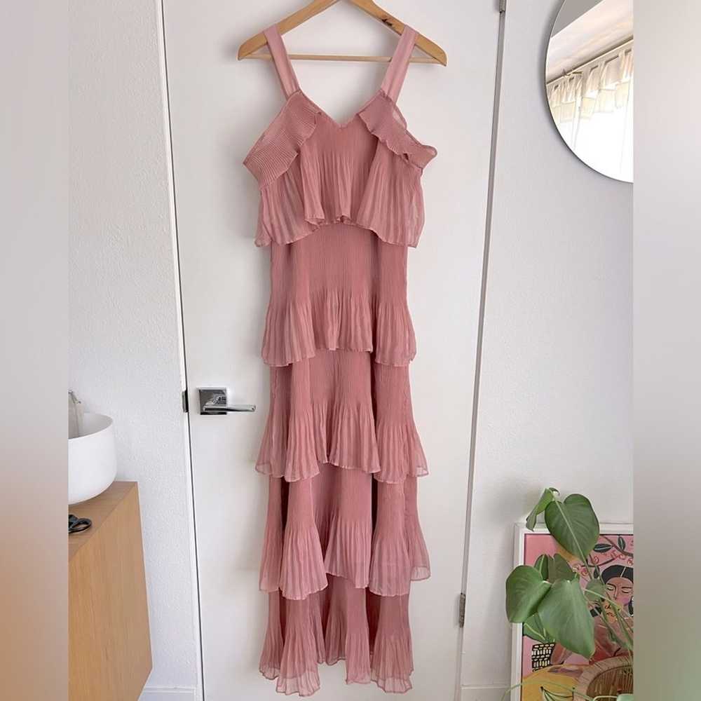 True Decadence Dusty Pink Pleated Ruffle Layered … - image 4