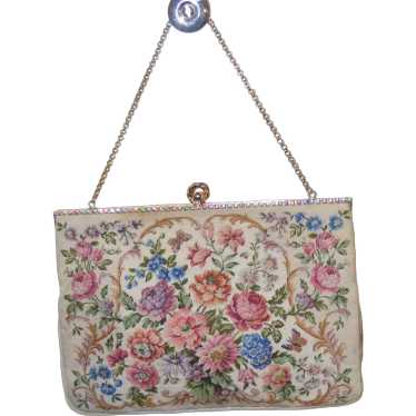 Vintage Needlepoint Floral Purse Handbags by Chris