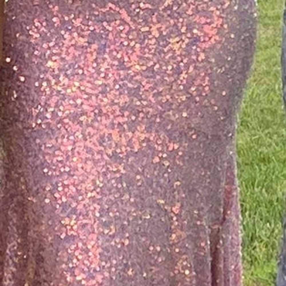 pink sequenced prom dress, size 8 - image 3