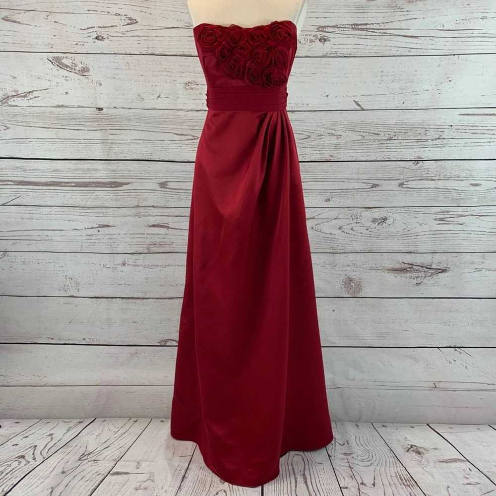 David’s Bridal red strapless gown flower - image 1