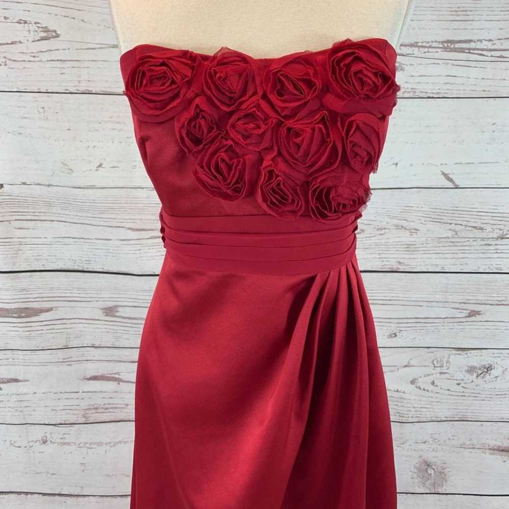 David’s Bridal red strapless gown flower - image 2