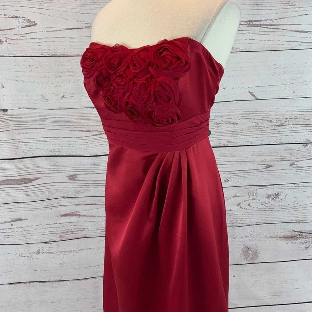 David’s Bridal red strapless gown flower - image 3