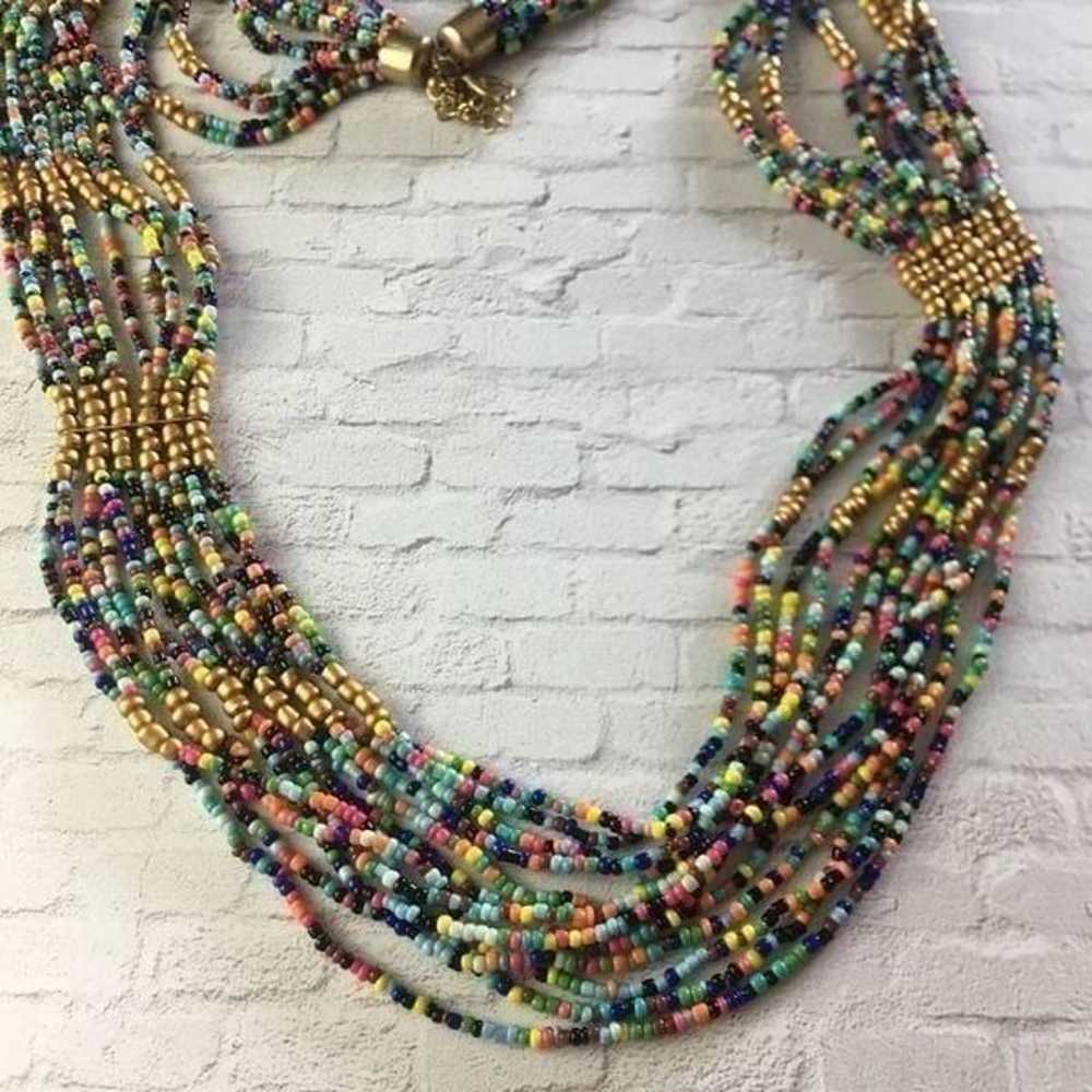 Vintage Seed Bead Statement Necklace - image 2