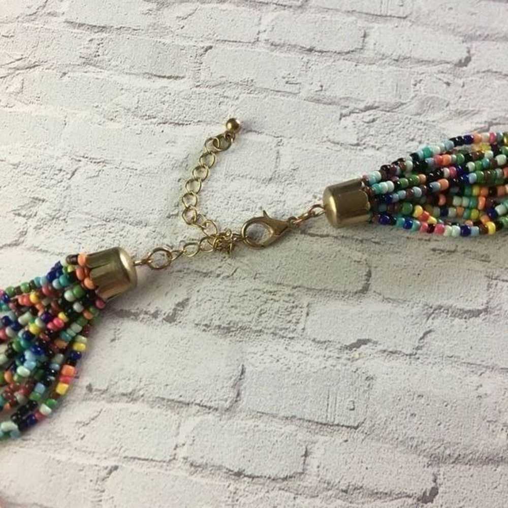 Vintage Seed Bead Statement Necklace - image 3