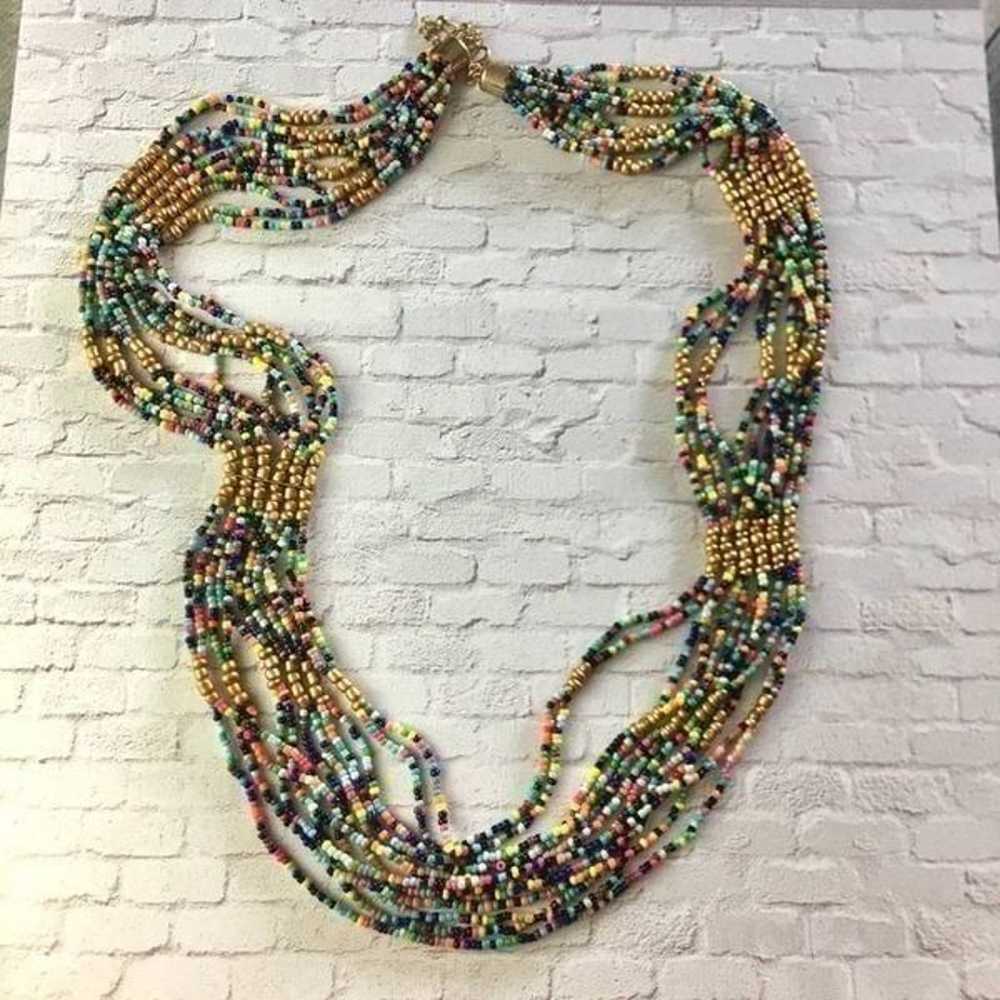 Vintage Seed Bead Statement Necklace - image 4