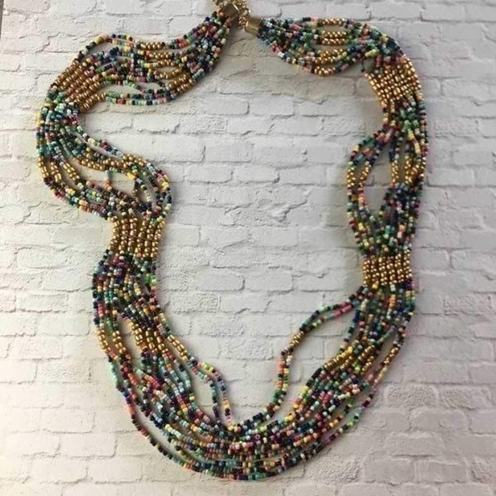 Vintage Seed Bead Statement Necklace - image 5