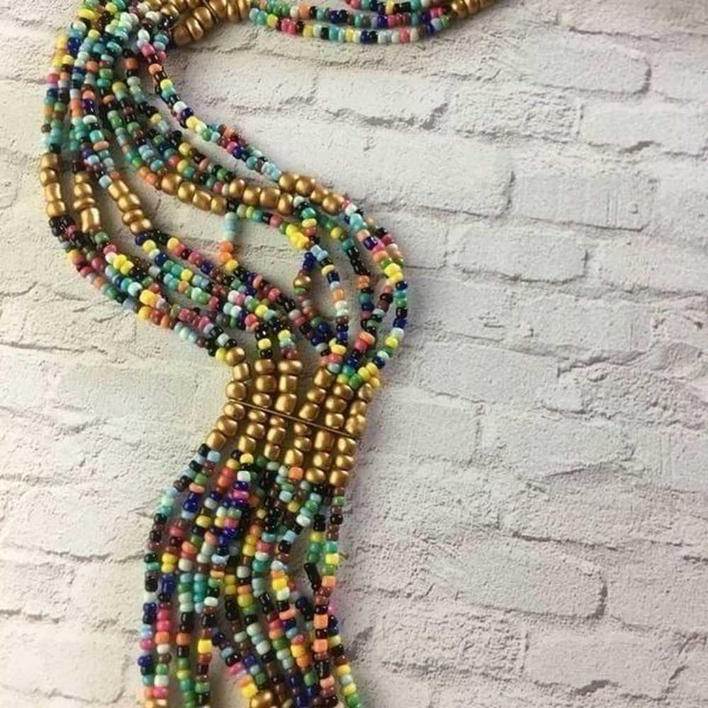 Vintage Seed Bead Statement Necklace - image 6