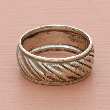 sterling silver vintage striped sweetheart band ri