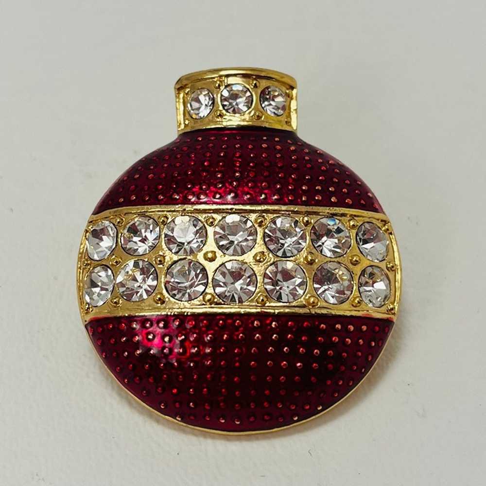 Vintage Eisenberg Ice Christmas Brooch - image 2