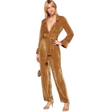 Reformation yellow velvet jumpsuit - image 1