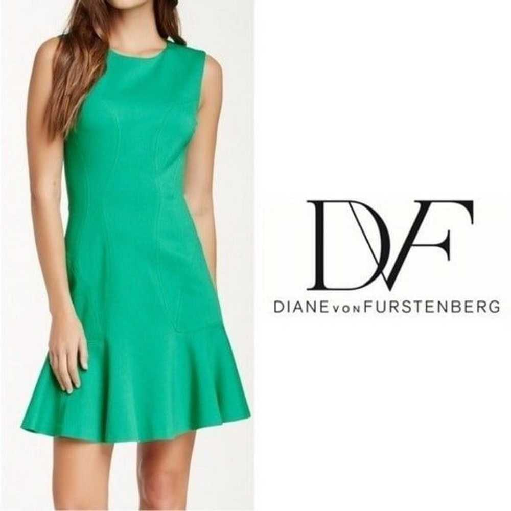 Diane Von Furstenberg Kelly Green Ponte Knit Fit … - image 1