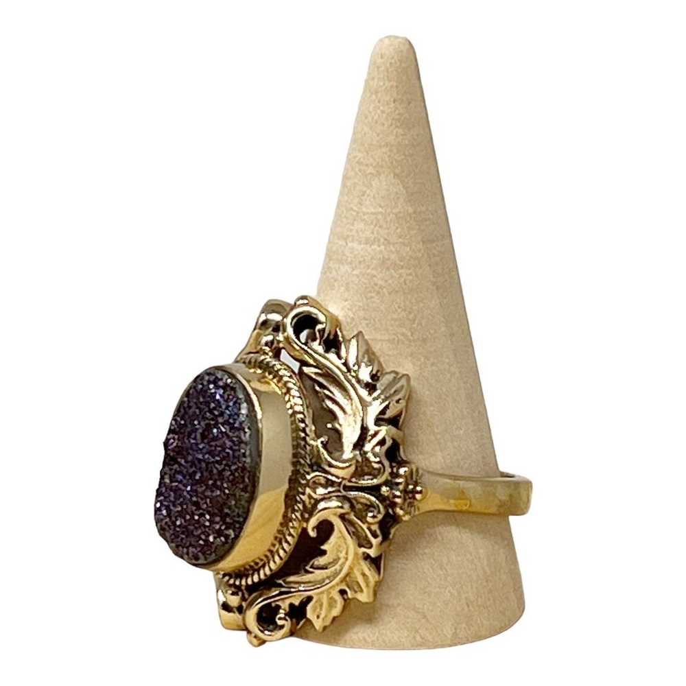 Vintage Nicky Butler Purple Druzy Ring - image 4