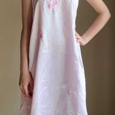 Vintage Pink Floral Embroidered Slip Dress