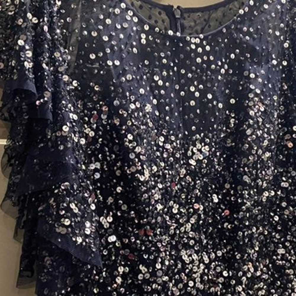 Navy blue sequin size 14 formal dress - image 3