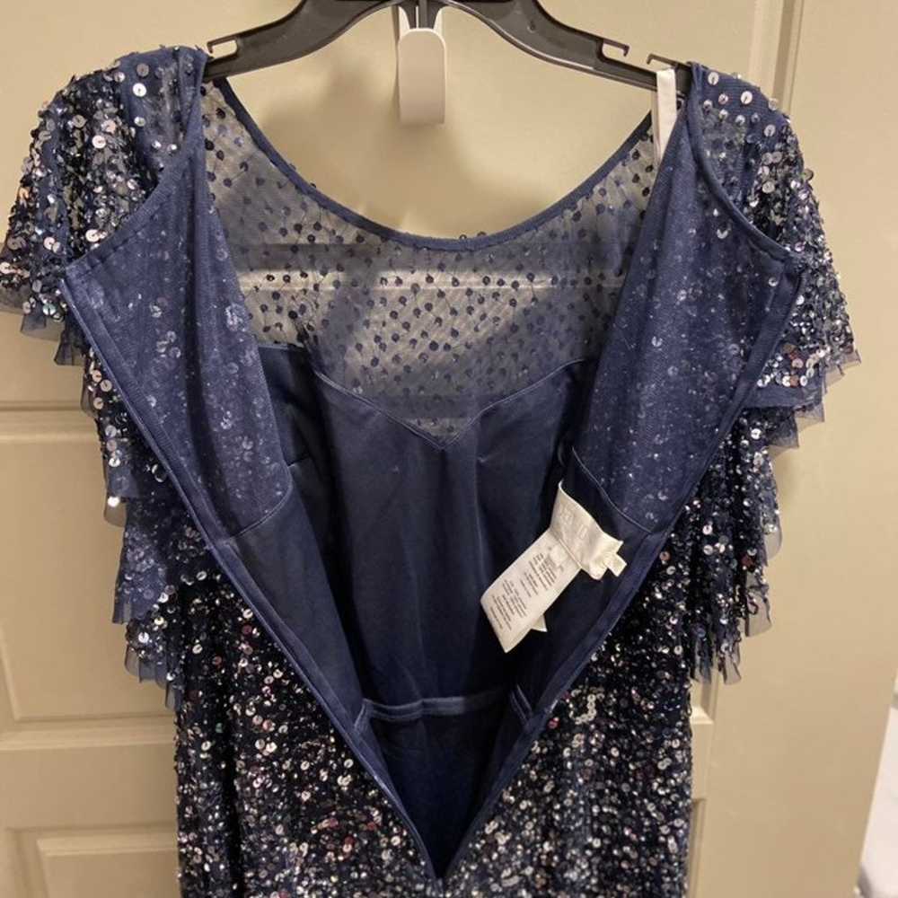 Navy blue sequin size 14 formal dress - image 4