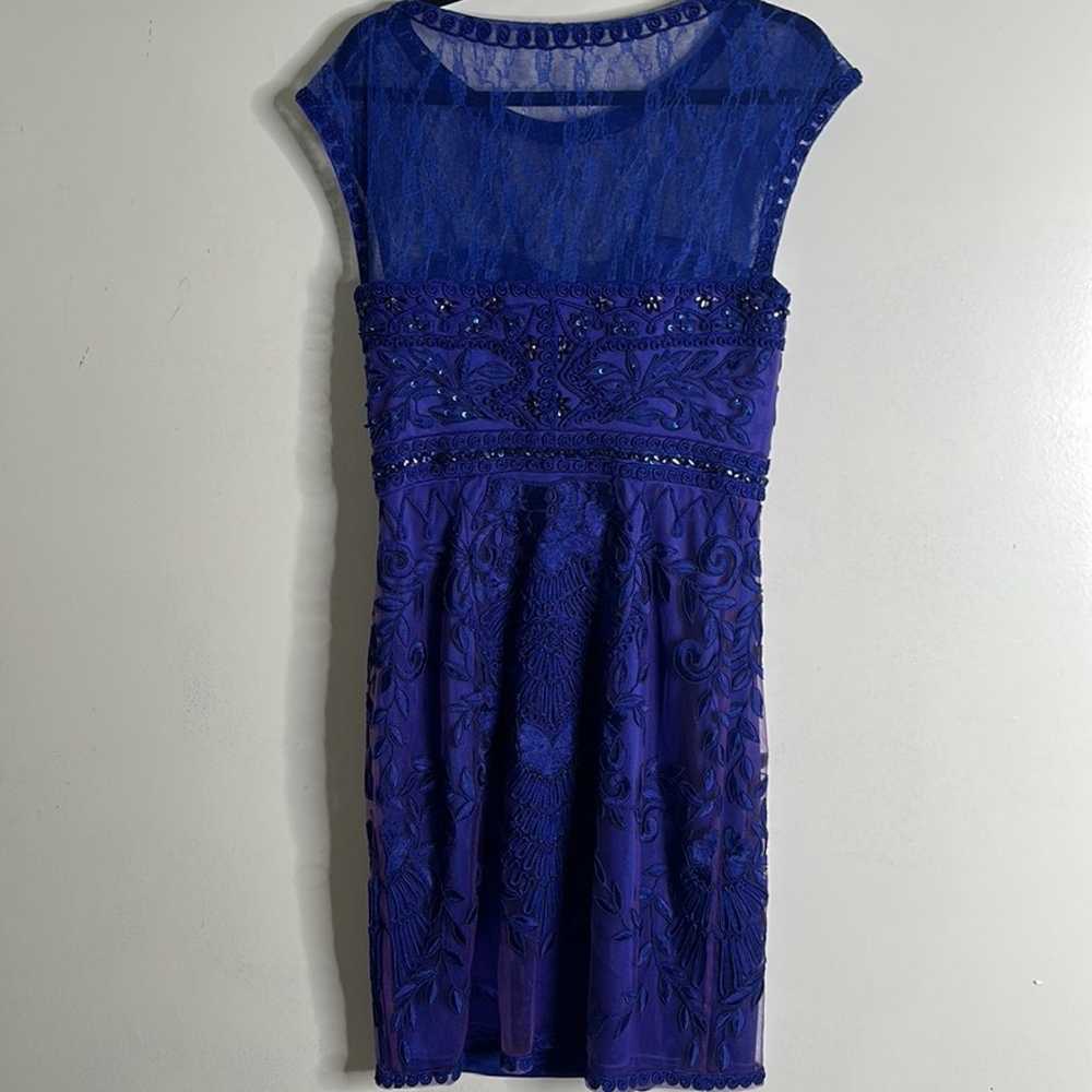 sue wong blue purple beaded mini dress size 12 - image 10