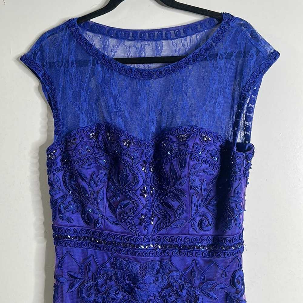 sue wong blue purple beaded mini dress size 12 - image 11