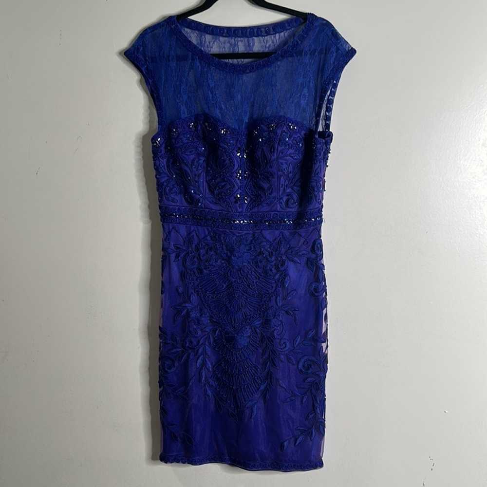 sue wong blue purple beaded mini dress size 12 - image 12