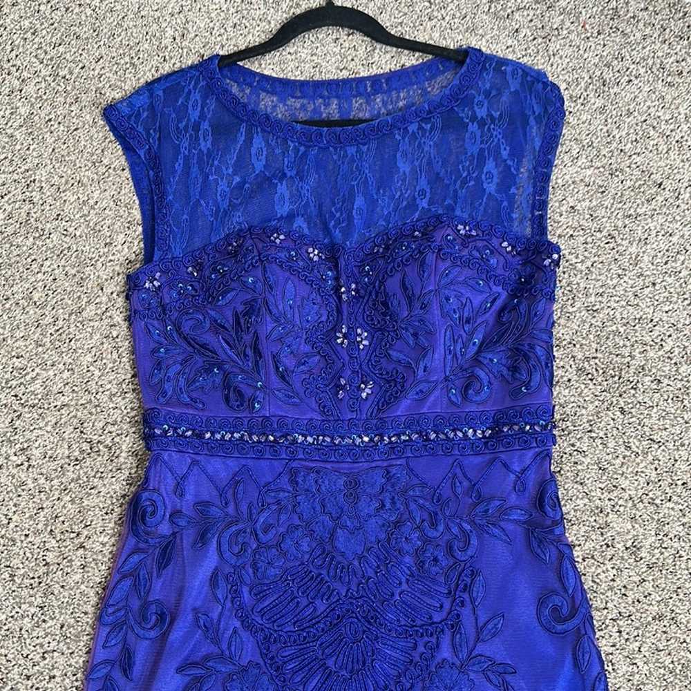 sue wong blue purple beaded mini dress size 12 - image 6