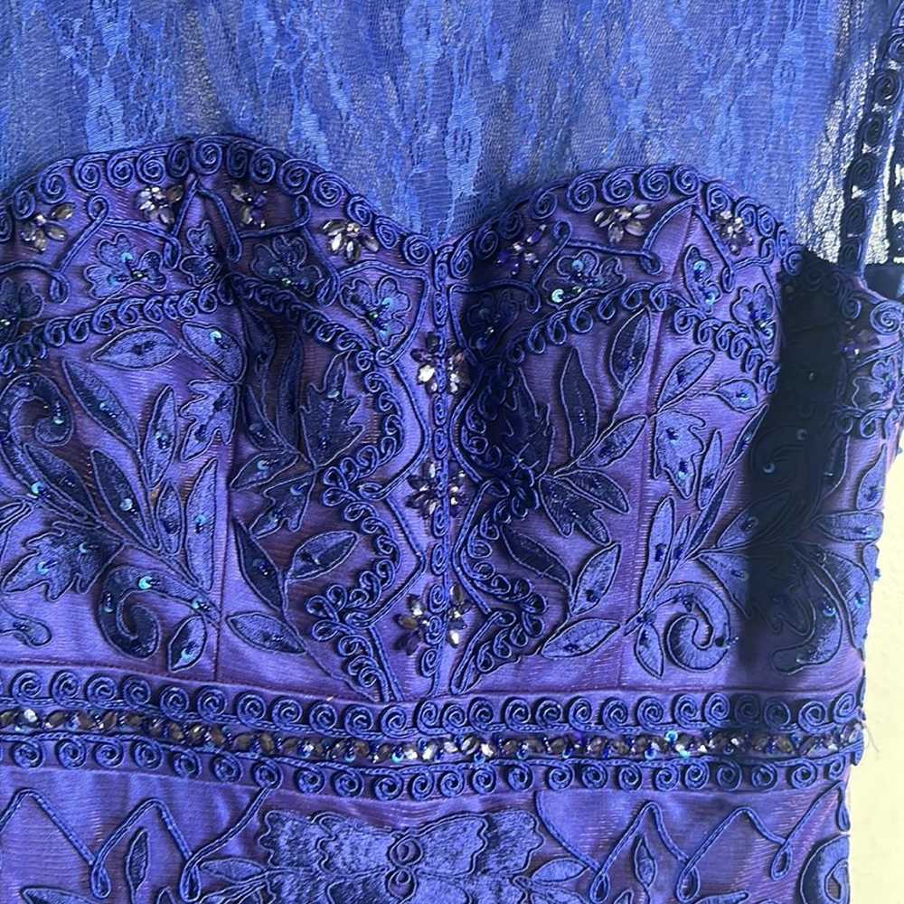 sue wong blue purple beaded mini dress size 12 - image 8