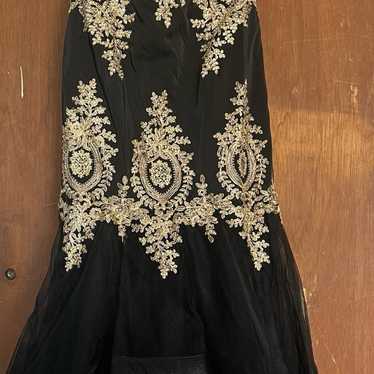 Black and Gold Prom Dress