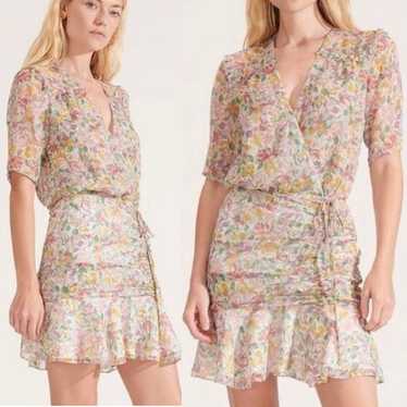 Veronica Beard Dakota Silk Dress Multi Floral Gar… - image 1