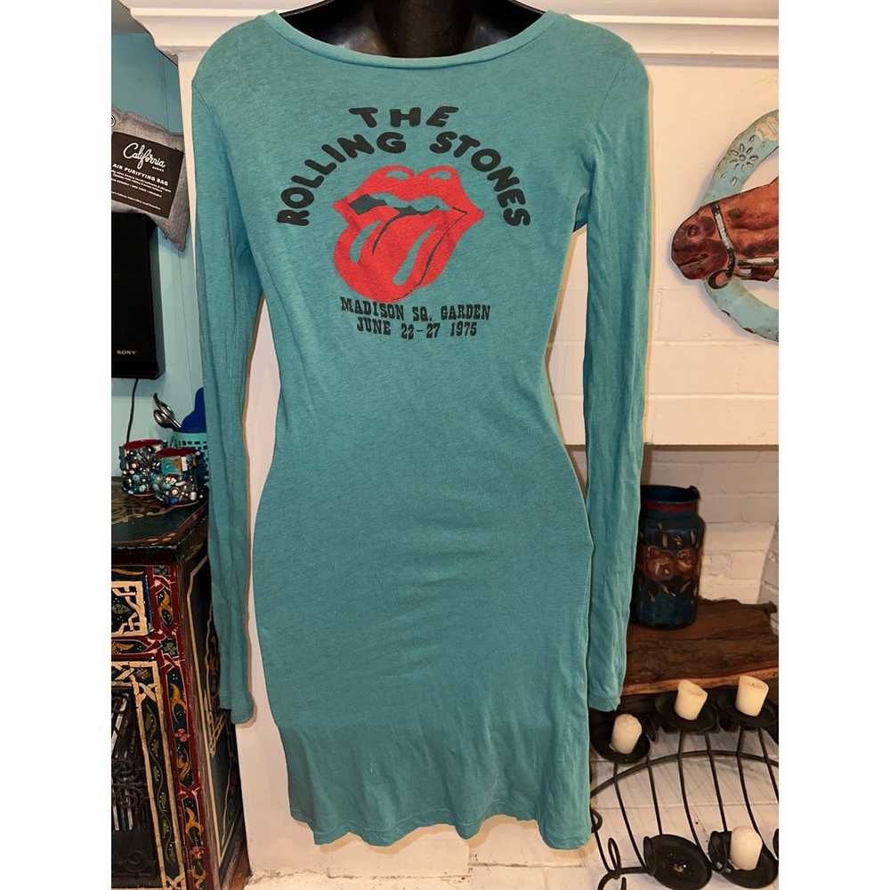 VINTAGE 90's ROLLING STONES TURQUOISE BAND CONCER… - image 3