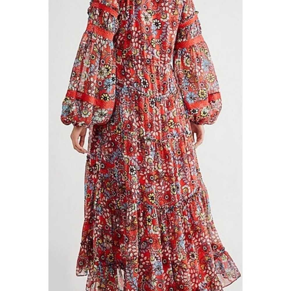 Free People Cassis Printed Chiffon Floral Maxi Dr… - image 2